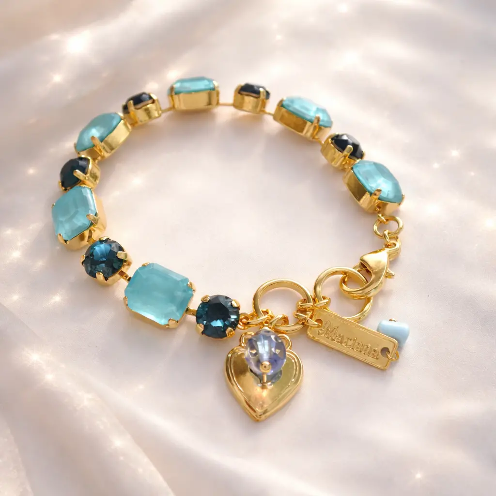 Mariana Bracelet B-4320-6009-Yg Emerald & Round In Blue Hues 1