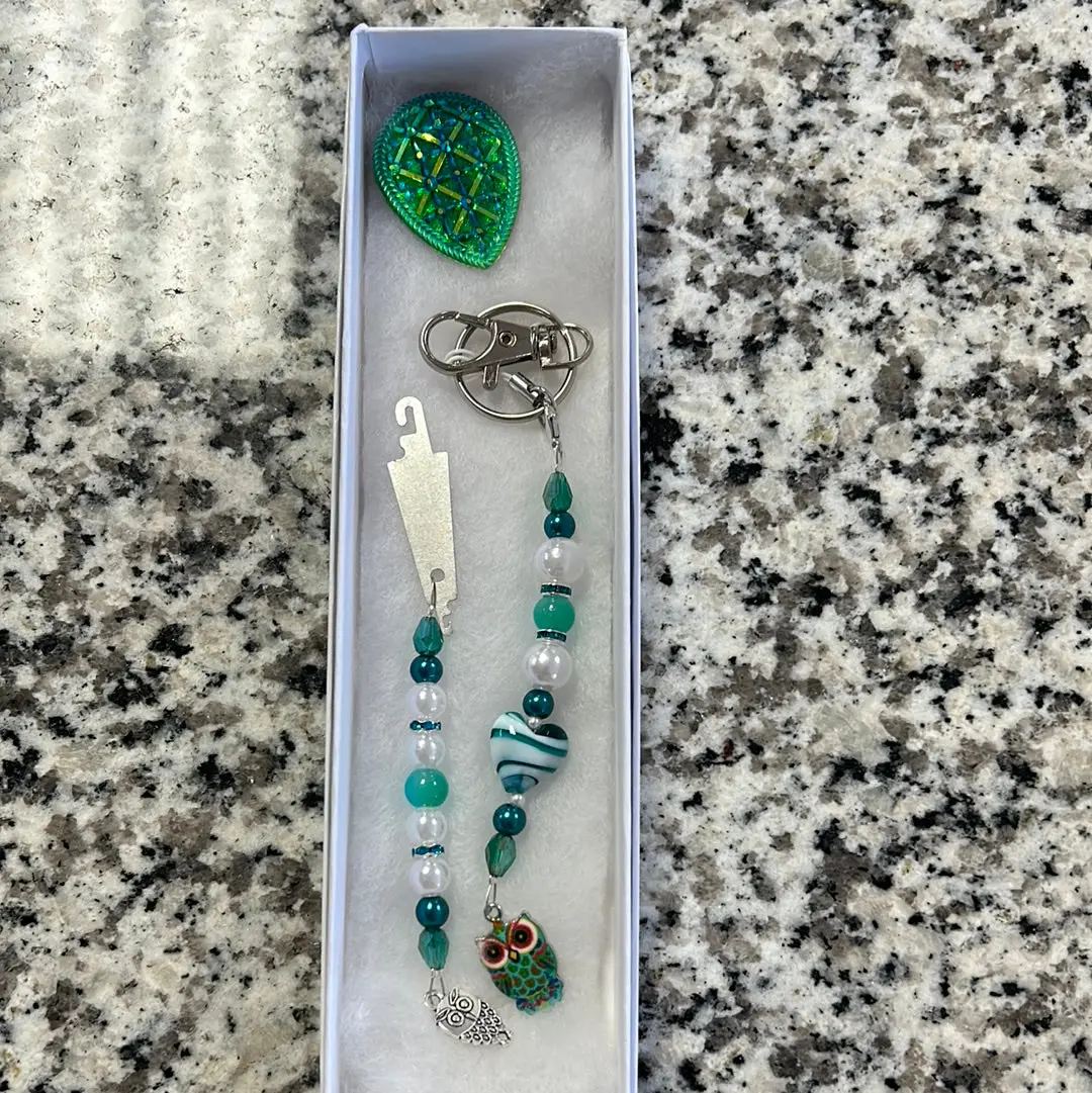 Teal Owl Scissor Fob Set 1