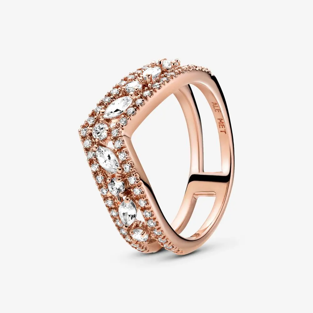 Sparkling Marquise Double Wishbone Ring 1