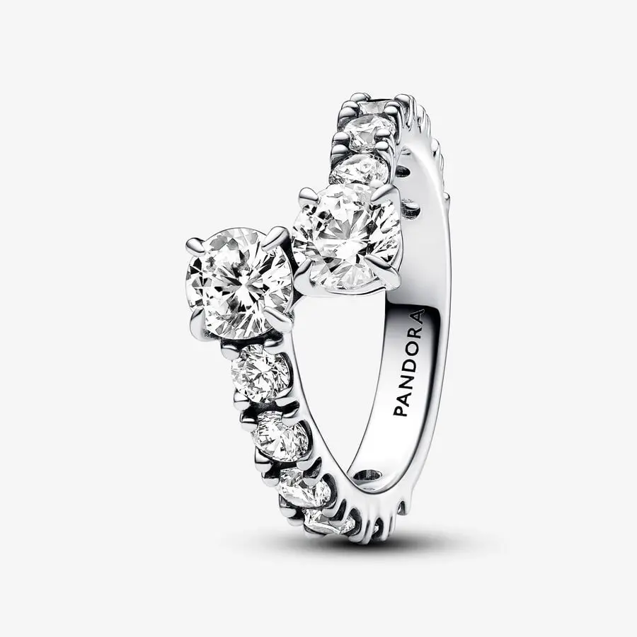 Sparkling Overlapping Band Ring 1