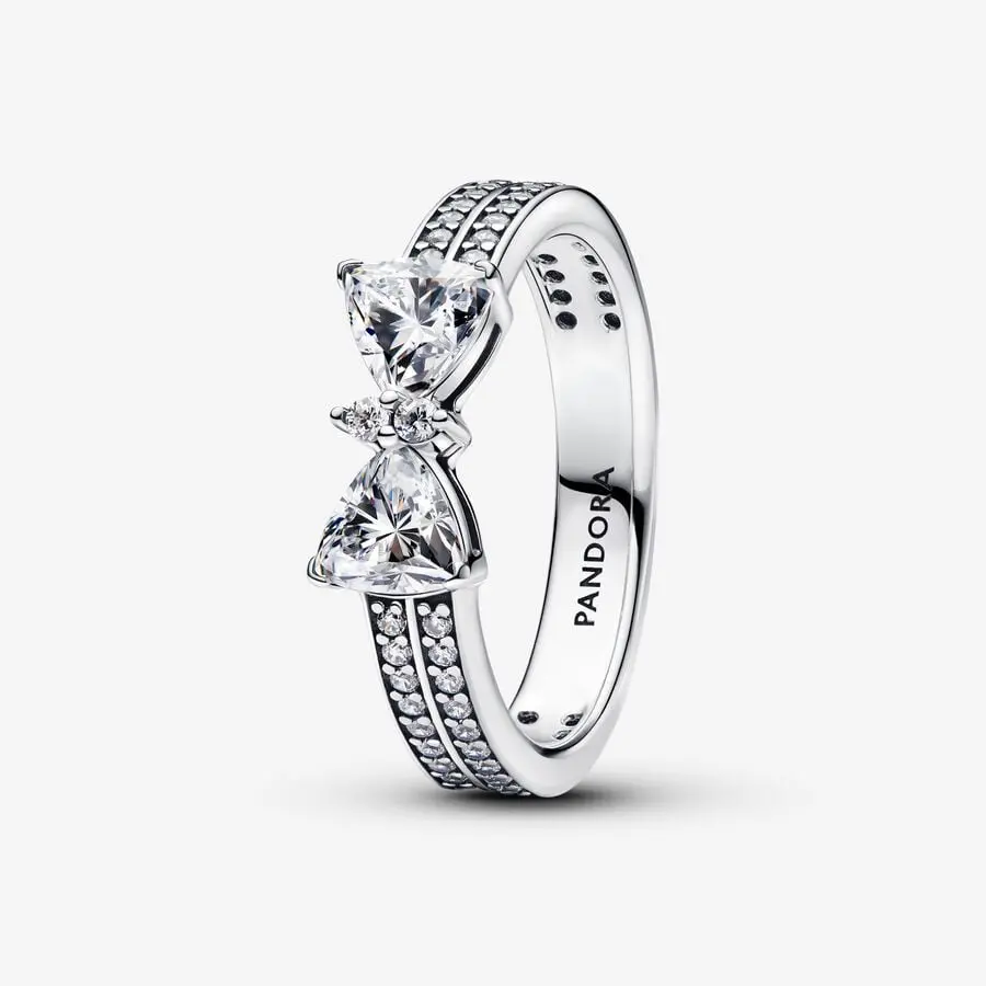 Sparkling Bow Double-Row Ring 1
