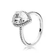 Sparkling Teardrop Halo Ring 1