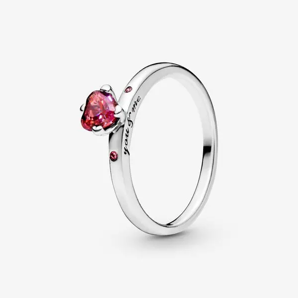 Sparkling Red Heart Ring 1