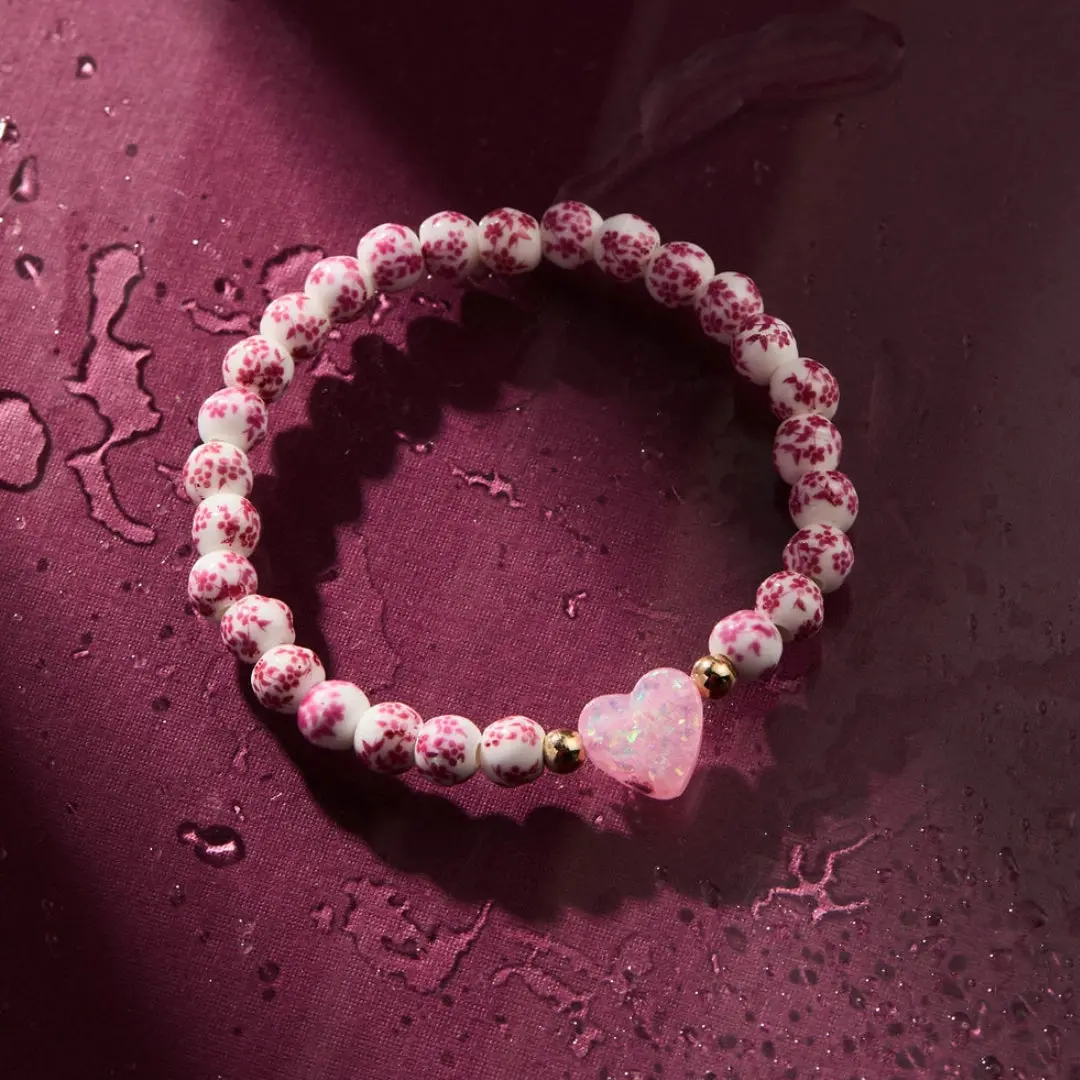 Holy Water Porcelain Heart Bracelet | Gold 1