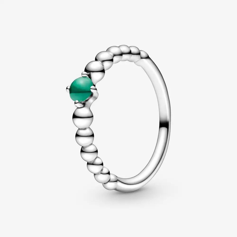 Rainforest Green Beaded Crystal Ring 1