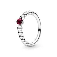 Dark Red Beaded Crystal Ring 1