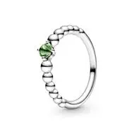 Spring Green Beaded Crystal Ring 1