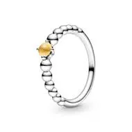 Honey Colored Crystal Beaded Ring 1