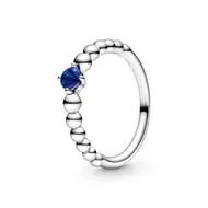 Royal Blue Beaded Crystal Ring 1