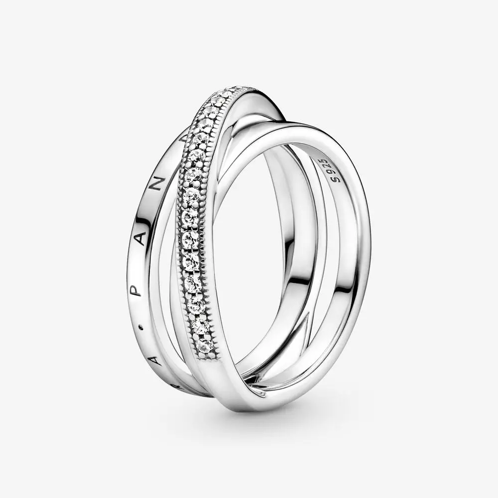 Crossover Pavé Triple Band Ring 1