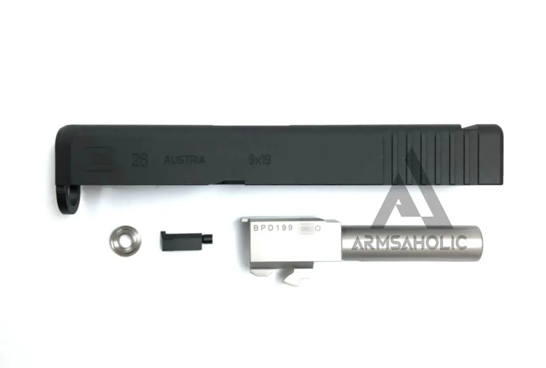 Guns Modify Cnc Aluminum G26 Slide / Stainless Barrel Set For Tokyo Marui G26 Gbb Series 1