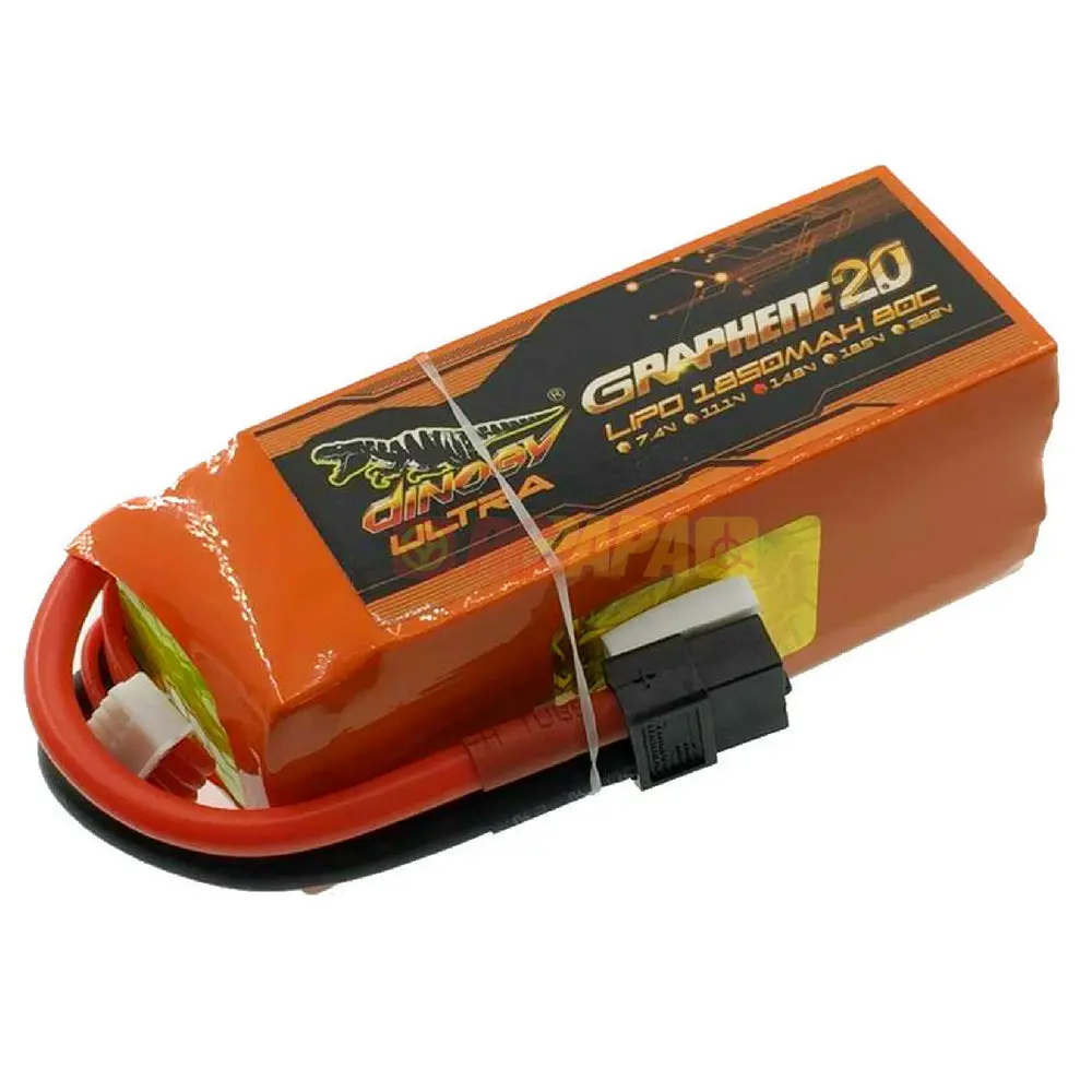 Dinogy Ultra Graphene 2.0 14.8V 4S 1850Mah 80C Lipo Battery 1
