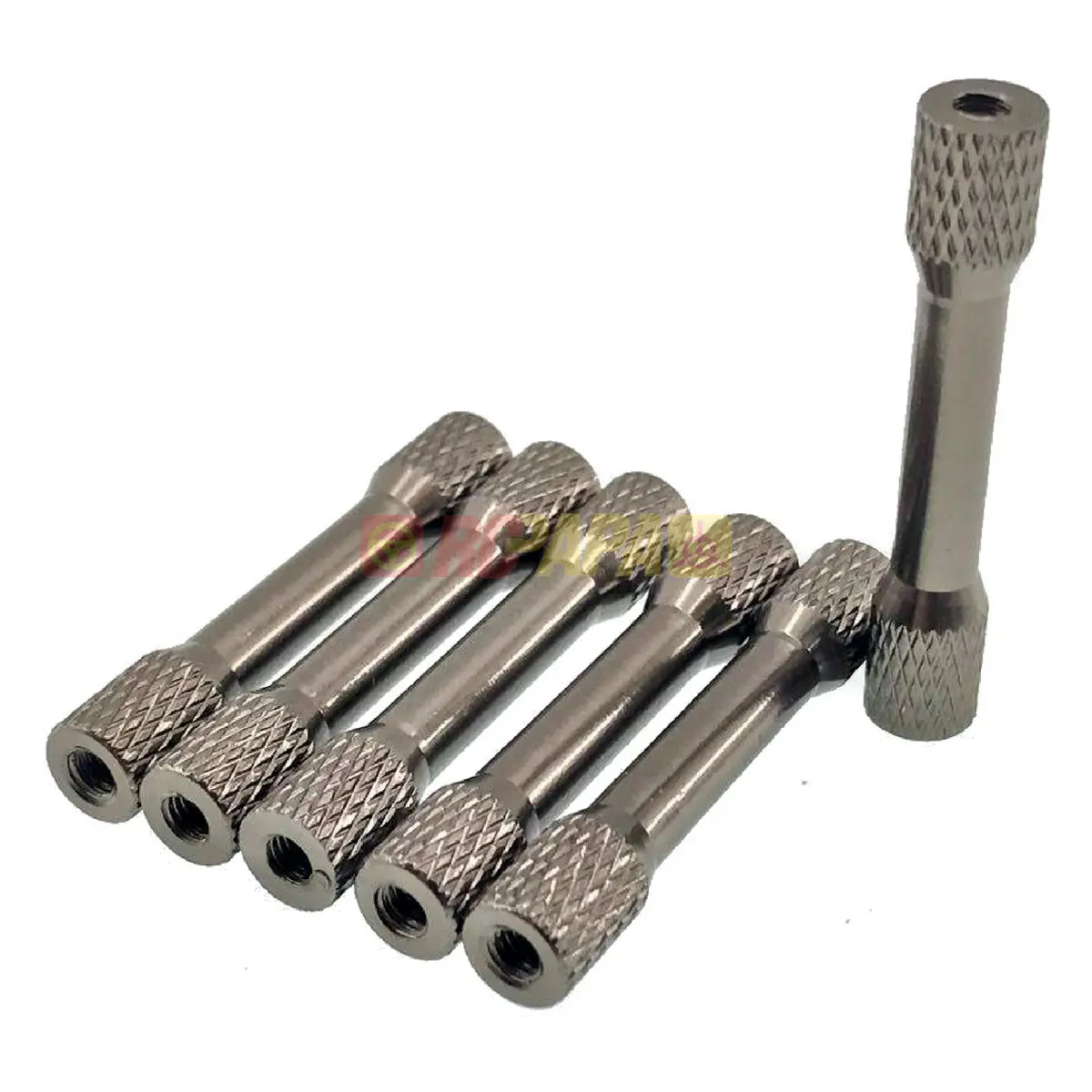 M3x35mm Round Aluminium Knurled Standoffs Spacer V3 Titanium (6Pc) 1