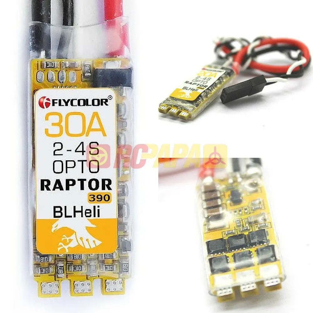 Flycolor Raptor 390 30A Esc (F390 Mcu / Opto Bec / Blheli / Dampened Light / Oneshot125) 1
