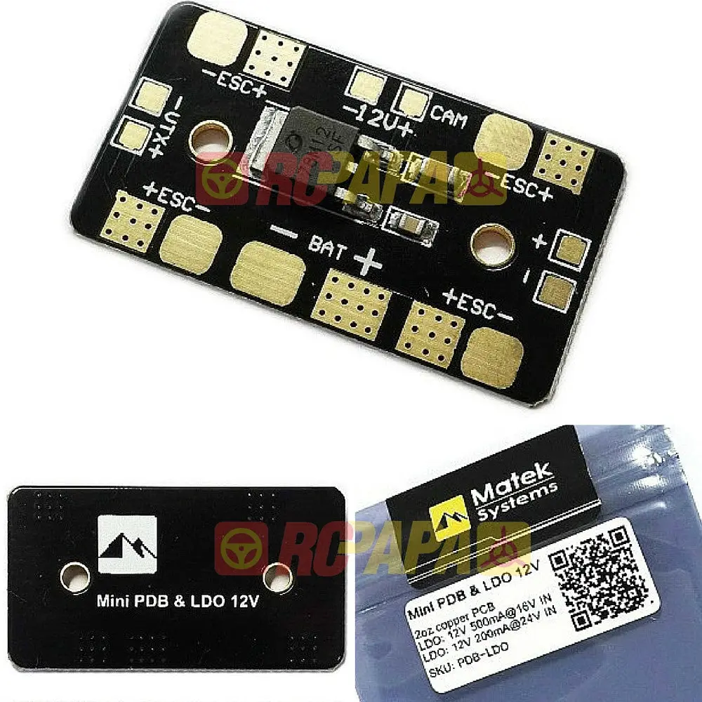 Matek Mini Power Distribution Board Pdb W/ 12V Linear Regulator Ldo 1