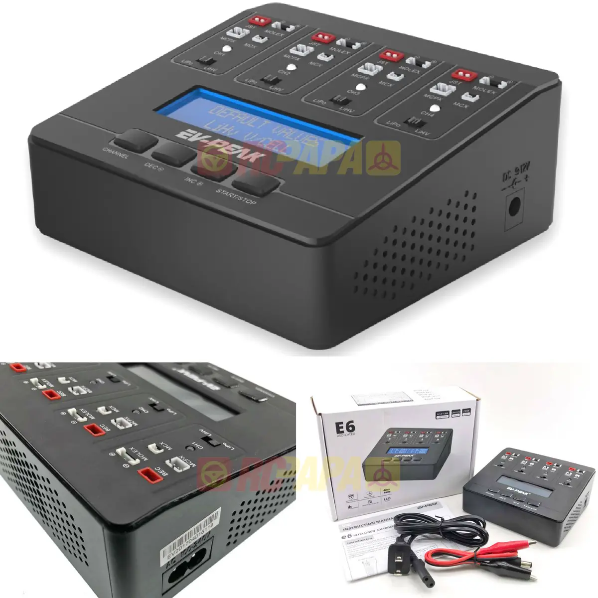 Ev-Peak E6 4.35W 1A 4Ch 1S Lipo/Lihv Battery Balance Charger 1