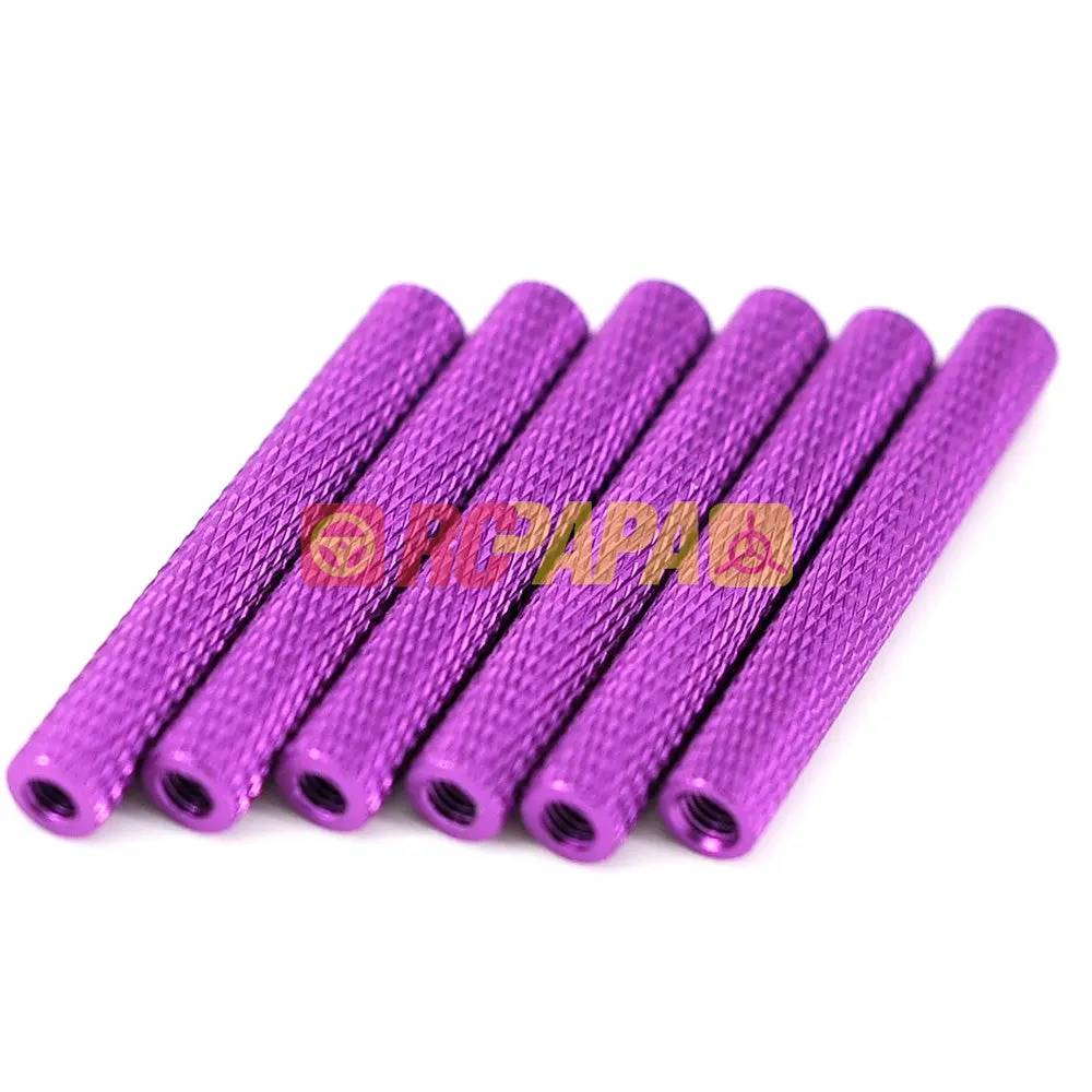 M3x35mm Round Aluminium Knurled Standoffs Spacer V2 Purple (6Pc) 1