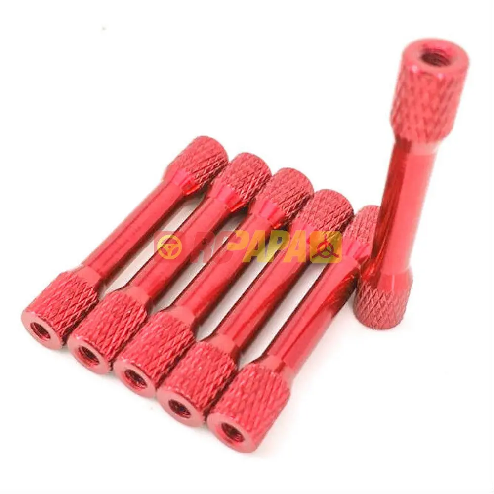M3x30mm/35Mm Round Aluminium Knurled Standoffs Spacer V3 Red (6Pc) 1