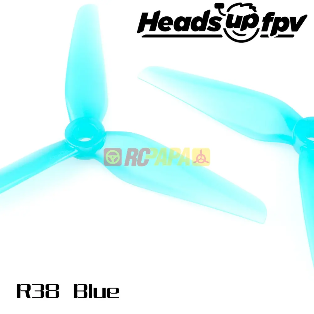 Hqprop Headsup Racing Prop R38 Blue Poly Carbonate Propellers 1