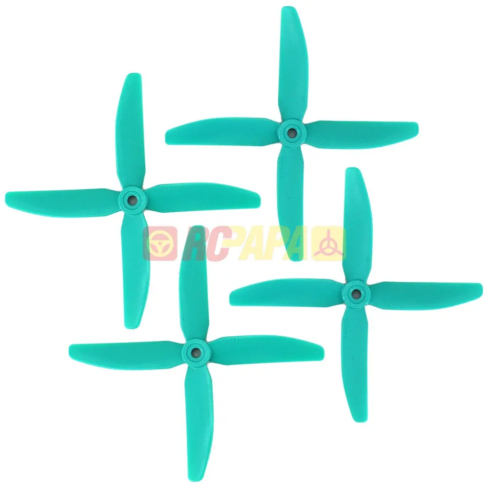 Hq 5" 5X4x4 Quad-Blade Glass Fiber Propellers (Skitzo Blue) 1