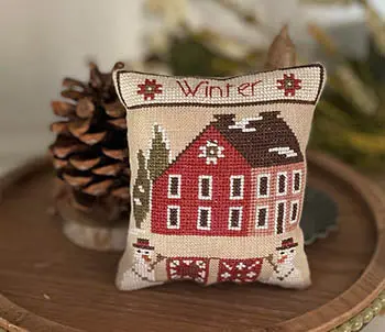 Seasonal Saltbox House Pillows - Winter 1