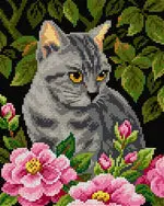 Kitten In The Garden Needlepoint Canvas 1