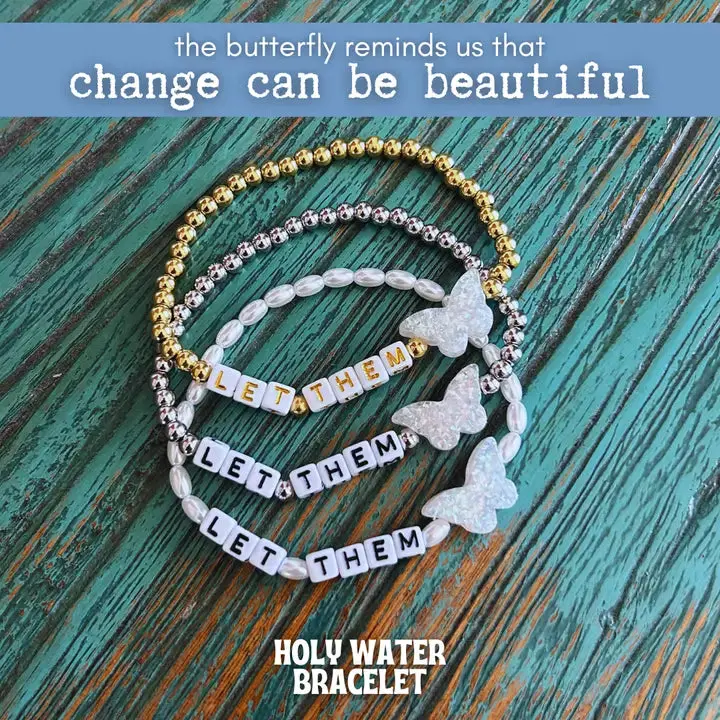 Let Them Holy Water Butterfly Bracelet | Gold 1