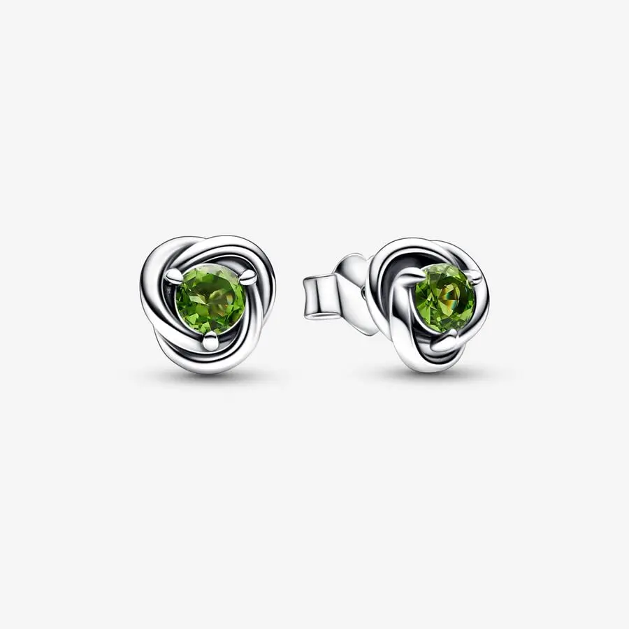 Eternity Circle Stud Earrings | August Peridot 1