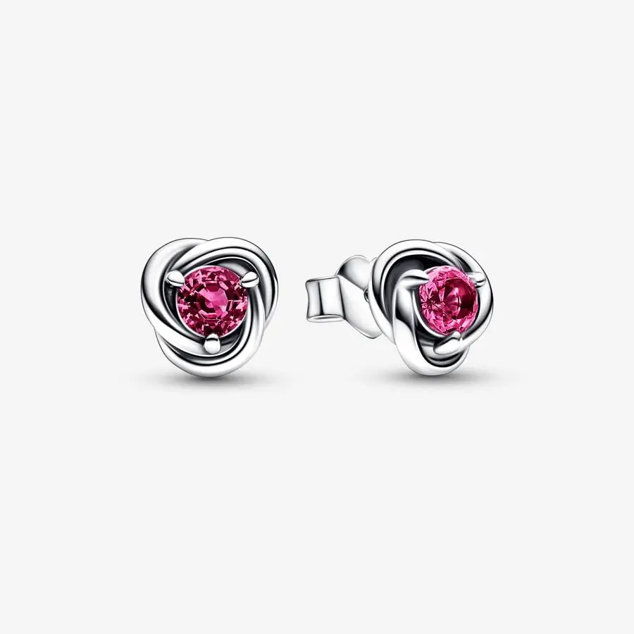 Eternity Circle Stud Earrings | October Pink 1