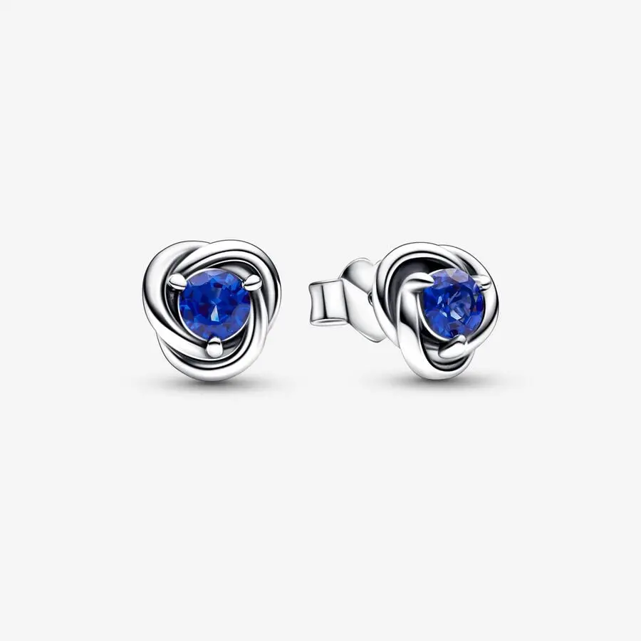 Eternity Circle Stud Earrings | September Sapphire 1