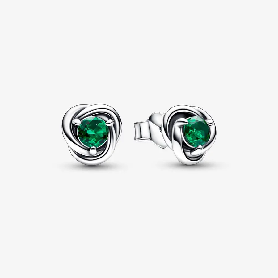 Eternity Circle Stud Earrings | May Emerald 1