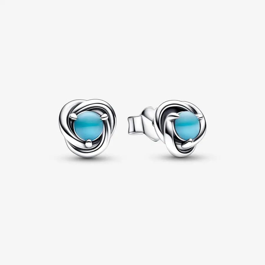 Eternity Circle Stud Earrings | December Turquoise 1