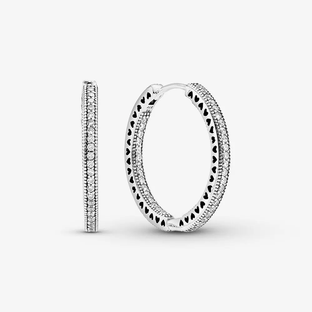 Sparkle And Hearts Hoop Earrings 1