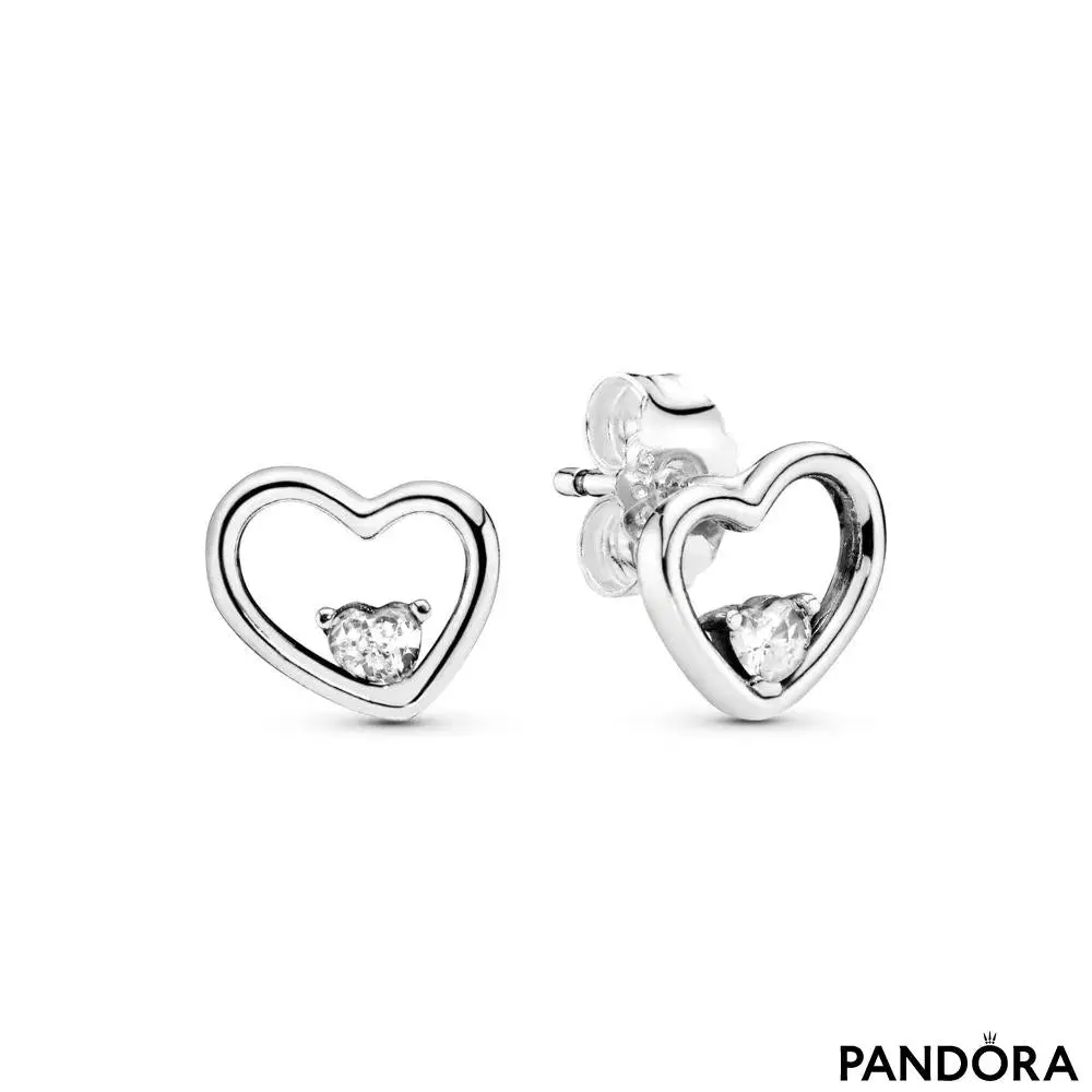 Pandora Asymmetric Hearts Of Love Earring 1