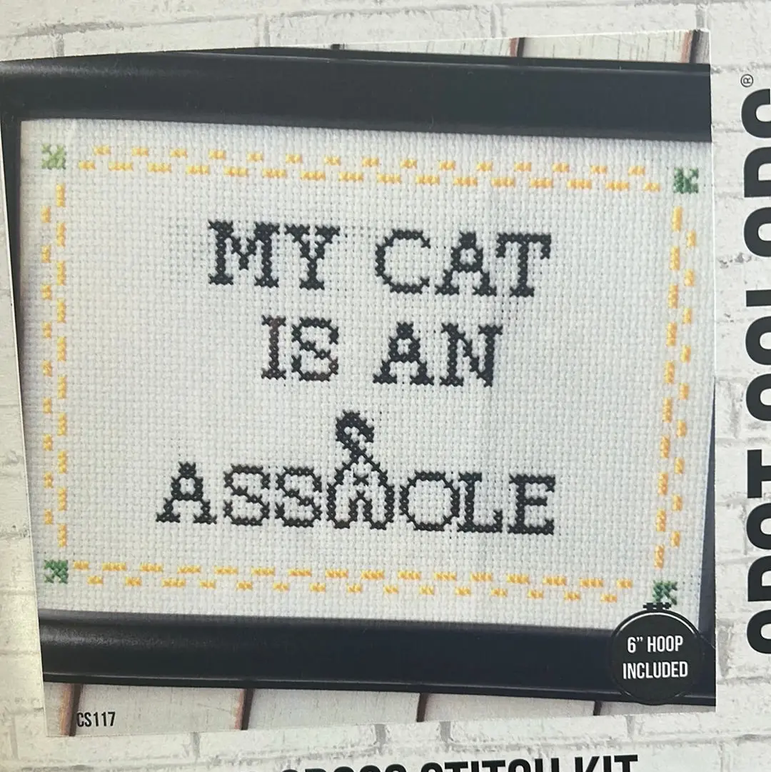 My Cat Is An A**Hole Cross Stitch Kit 1