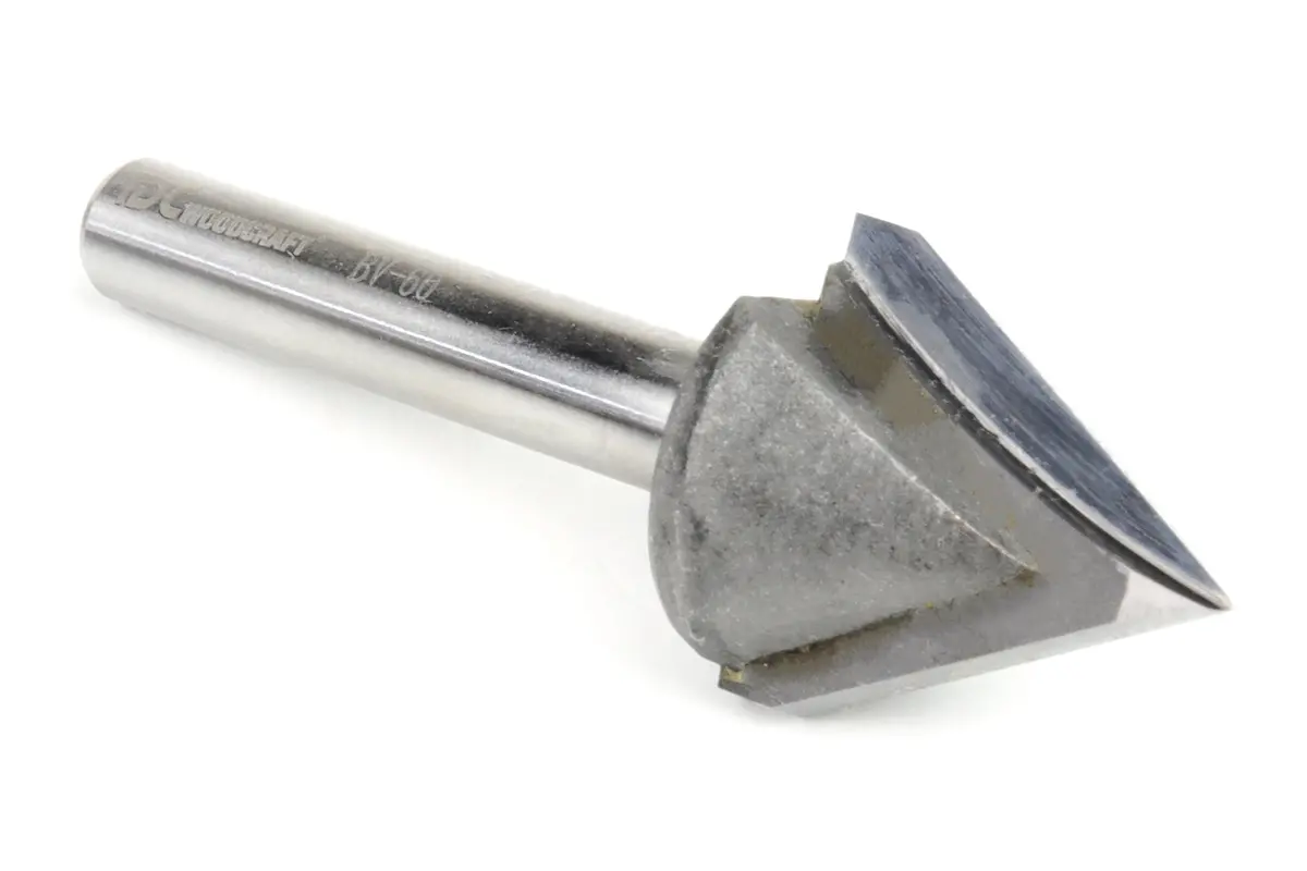 60 Degree V Grooving Bit For Cnc Routers, 1/4 Shank 1