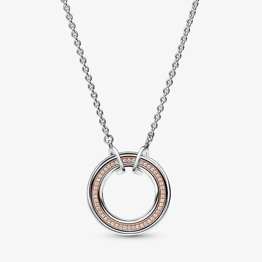 Pandora Signature Two Tone Logo & Pavé Necklace 1