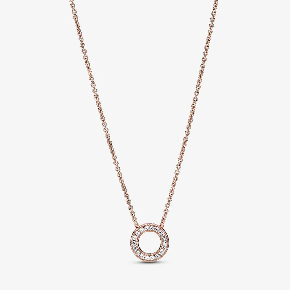 Pandora Logo Pavé Circle Collier Necklace 1