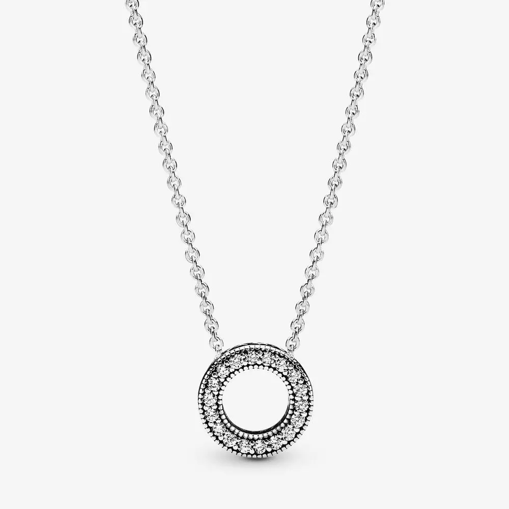 Pandora Logo Pavé Circle Collier Necklace 1