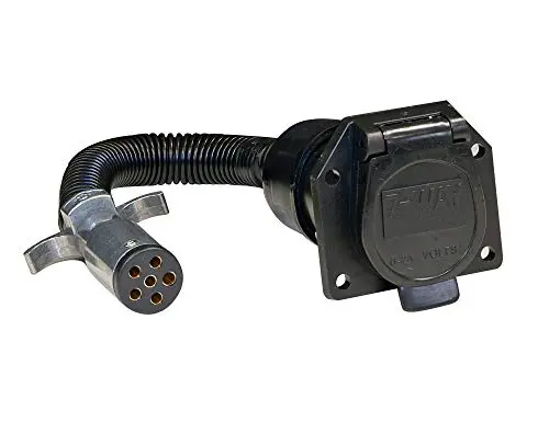 Tc1067p - 6-Way Round To 7-Way Flat Trailer Connector Adapter 1