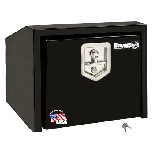 1703355 - Black Steel Underbody Truck Tool Box With Slanted Back 1