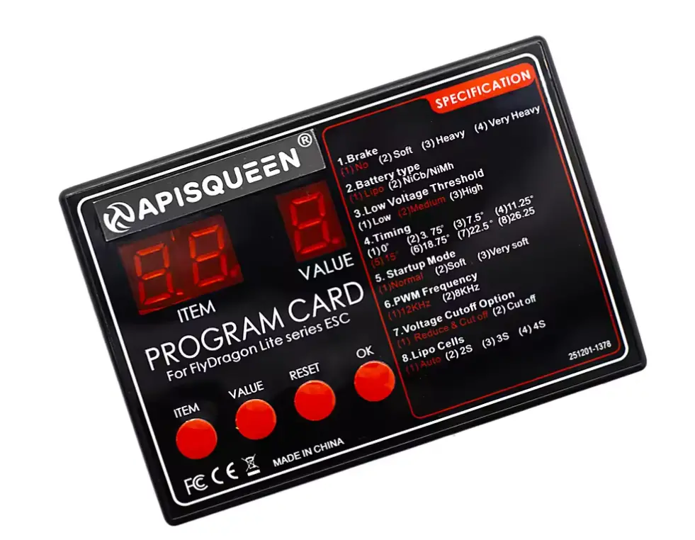 Apisqueen Thunder Model Aircraft Esc Parameter Programming Card 1