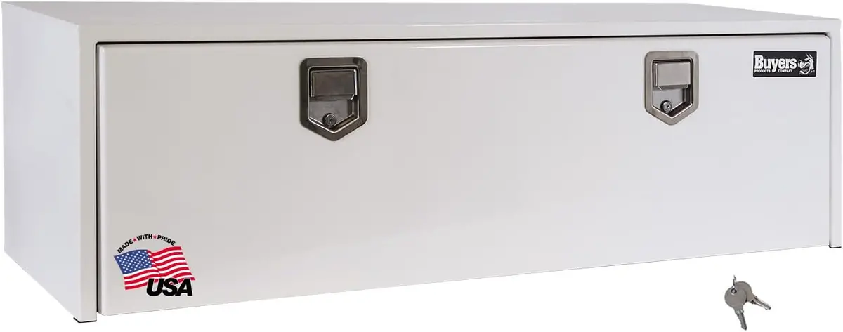 1702210 - White Steel Underbody Truck Tool Box With Paddle Latch Series 1
