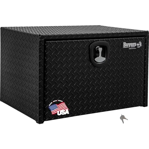 1725100 - Gloss Black Diamond Tread Aluminum Underbody Truck Tool Box 1