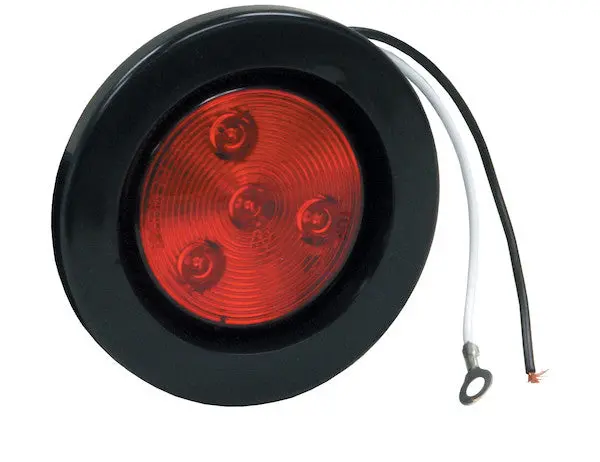 5622514 - 2.5 Inch Red Round Clearance/Marker Light Kit With 4 Leds (Pl-10 Connection, Includes Grommet And Plug) 1