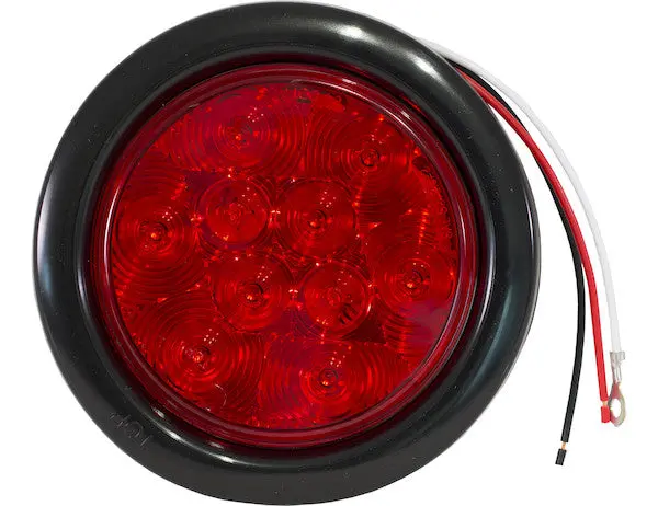 5624110 - 4 Inch Red Round Stop/Turn/Tail Light With 10 Leds Kit (Pl-3 Connection, Includes Grommet And Plug) 1