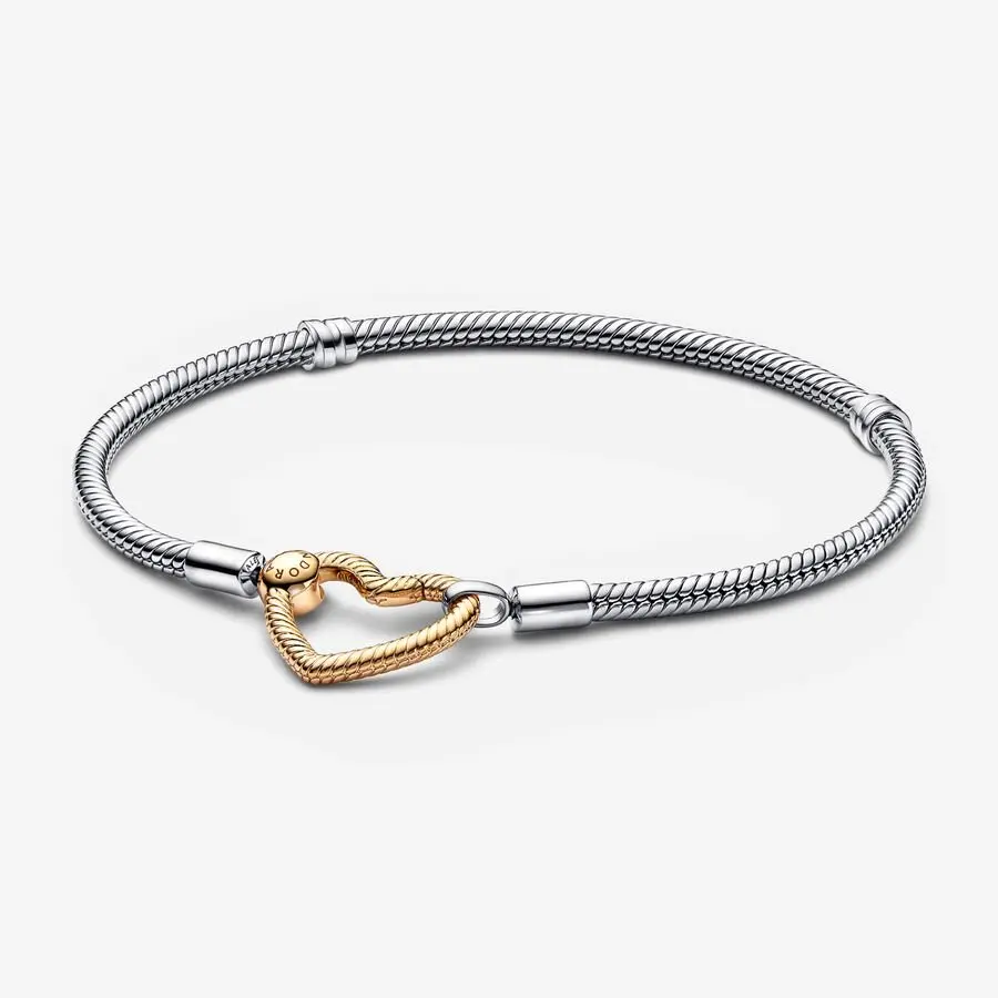 Pandora Moments Heart Closure Snake Chain Bracelet 1
