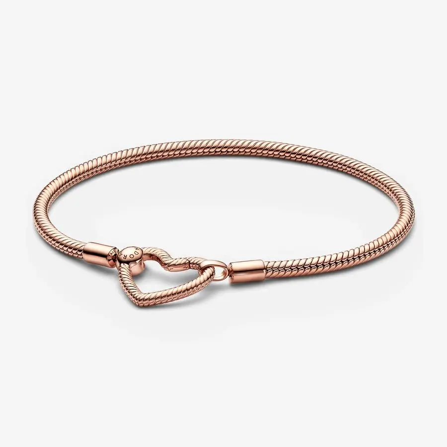 Pandora Moments Heart Closure Snake Chain Bracelet 1