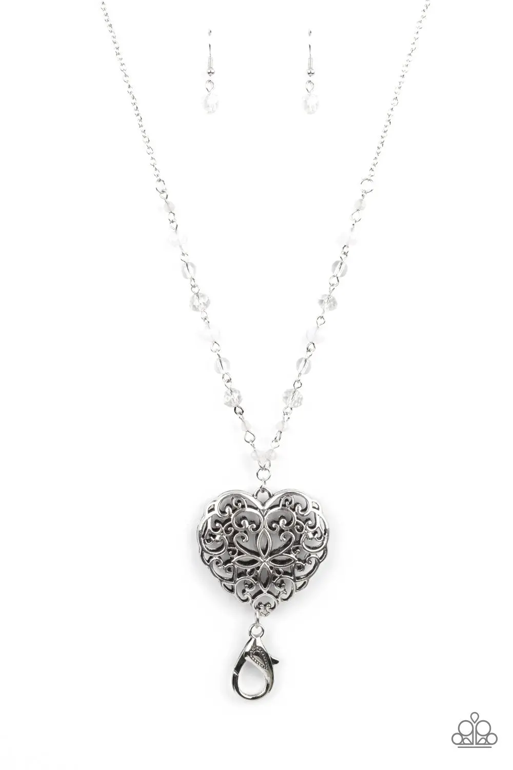 Paparazzi Doting Devotion - White (Lanyard) 1