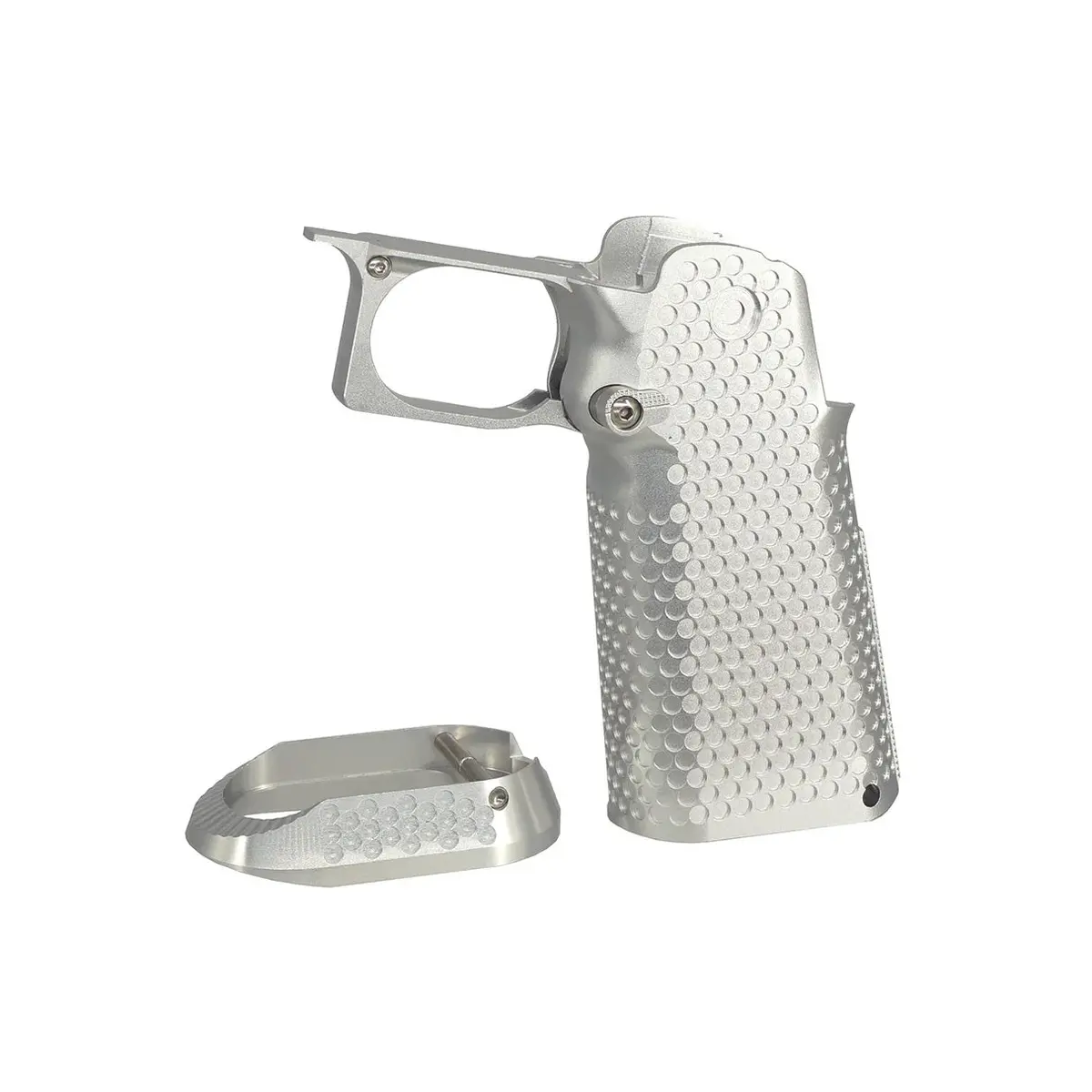 5Ku Cnc Aluminum Grip Type.1 For Marui Hi-Capa Gbb Airsoft - Silver(5Ku-Gb-489-Sv) 1